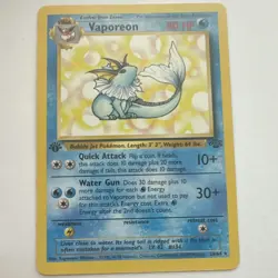 Wizards Pokemon TCG Vaporeon Base Set No.28/64 1st Edition Rare 1999 Stage 1 HP… - Image 1