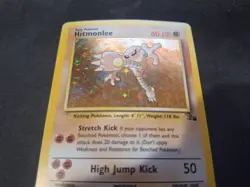 Hitmonlee 7/62 Fossil Set Holo Pokemon Card Rare Lightly Played Sunbleached - Image 3