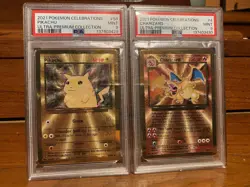 2021 CHARIZARD #4 & PIKACHU #58 POKEMON UPC CELEBRATIONS METAL PSA9 SEQUENTIAL - Image 1