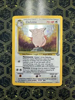Pokemon TCG Clefable Jungle 1/64 Holo Rare Unlimited WOTC - Image 1