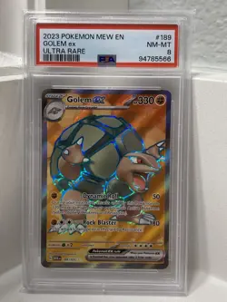 2023 Pokemon PSA 8 NM-MT 151 Golem ex Ultra Rare Full Art #189/165 - Image 1