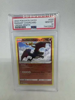 PSA 10 GEM MINT Radiant Charizard 020/159 Pokemon Crown Zenith - Image 1