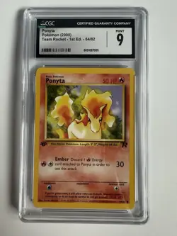 2000 Vintage Pokemon Ponyta 64/82 Team Rocket Unlimited CGC 9 WoTC - Image 1