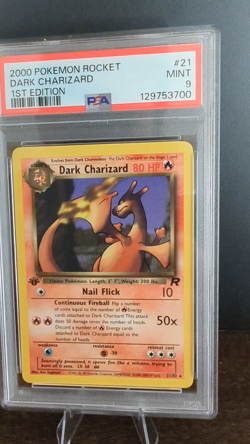 2000 POKEMON TCG ROCKET #21 Non-Holo DARK CHARIZARD 1ST EDITION PSA 9 MINT - Image 2