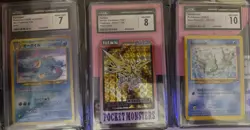 Pokemon CGC Lot – Feraligatr 7 / Zapdos 8 / Remoraid 10 – Vintage Neo & Japanese - Image 1