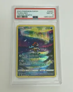 2023 POKEMON SWORD & SHIELD CROWN ZENITH #GG07 FULL ART/KELDEO PSA 8 - Image 1
