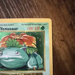 ✅🔥Pokemon TCG Shadowless Venusaur Base Set Holo Unlimited RARE Card 15/102 - Image 3