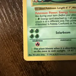 ✅🔥Pokemon TCG Shadowless Venusaur Base Set Holo Unlimited RARE Card 15/102 - Image 4