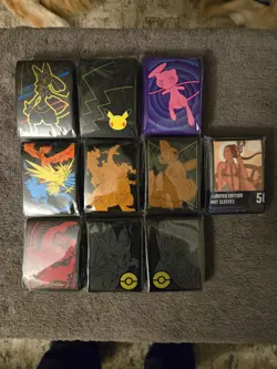 Pokemon Card Sleeves 9 SETS OF UNIQUE CARD SLIPS FROM 9 ETBS + Princess Leia - Image 1