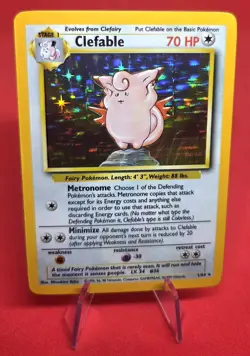 1999 Pokemon Clefable 1/64 Holo (ERROR) Jungle No Set Symbol Misprint - VINTAGE - Image 2