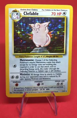 1999 Pokemon Clefable 1/64 Holo (ERROR) Jungle No Set Symbol Misprint - VINTAGE - Image 3