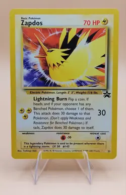 Zapdos Pokemon Black Star Promo #23 WOTC 1999-2000 Aoki Error NM - Image 1