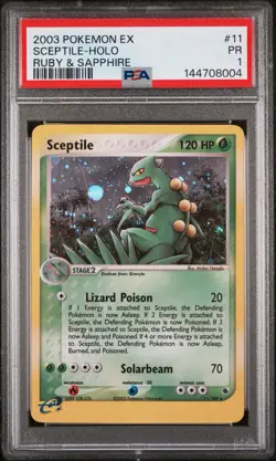 2003 POKEMON EX RUBY & SAPPHIRE #11 SCEPTILE-HOLO PSA 1 - Image 1