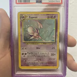 2001 Pokemon Espeon Neo Discovery Holo Rare 1/75 Unlimited English PSA 1 LOW POP - Image 2