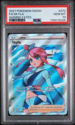 2021 POKEMON SWORD & SHIELD SHINING FATES 072/072 FULL ART/SKYLA PSA 10 #072 - Image 1