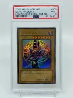 YU-GI-OH! yugioh Dark Magician LOB-005 Ultra Rare 1st Edition PSA9 - Image 1