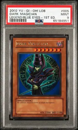 YU-GI-OH! yugioh Dark Magician LOB-005 Ultra Rare 1st Edition PSA9 - Image 3