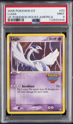 2005 POKEMON EX UNSEEN FORCES POKEMON ROCKS AMERICA #29 LUGIA PSA 9 - Image 1