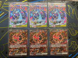 3 Pairs Mega Charizard X EX 023 Oricorio EX 024 Pokemon TCG Charizard UPC Promo - Image 1