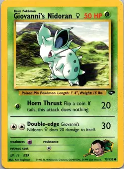 Pokemon TCG Giovannis Nidoran 75/132 Gym Challenge MP - Image 1
