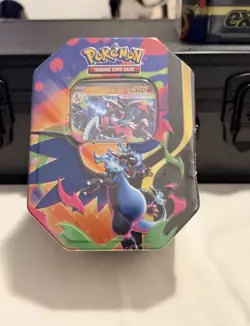 Sealed Pokemon TCG Mega Charizard X EX Tin 4 Booster Packs & Charizard Promo - Image 1