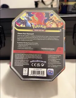 Sealed Pokemon TCG Mega Charizard X EX Tin 4 Booster Packs & Charizard Promo - Image 2