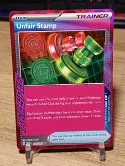 2024 Pokemon Twilight Masquerade Unfair Stamp Rare Holo 165/167 - Image 1