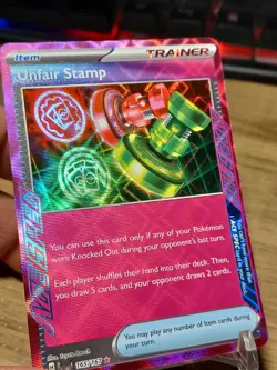 2024 Pokemon Twilight Masquerade Unfair Stamp Rare Holo 165/167 - Image 2