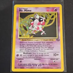 Pokemon TCG Mr. Mime 6/64 Jungle Unlimited Holo Rare Card 40 HP - Image 1
