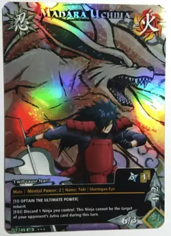 Carte Naruto TCG CCG Collectible Card Game Foil neuf Prism 386 Madara Uchiha - Image 1