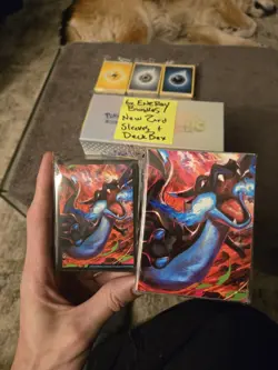 POKEMON OFFICIAL TCG CARD LOT BASIC ENERGY x6 Bundle + Charizard SLEEVES/DECKBOX - Image 1