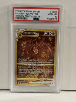 2023 Pokemon SWSH Crown Zenith Secret #GG69 FA/ Giratina VSTAR PSA 10 - Image 1