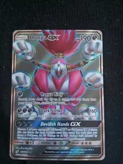 Hoopa GX FULL ART ULTRA RARE 166/181 Pokemon SM Team Up TCG Holo Never Played - Image 1