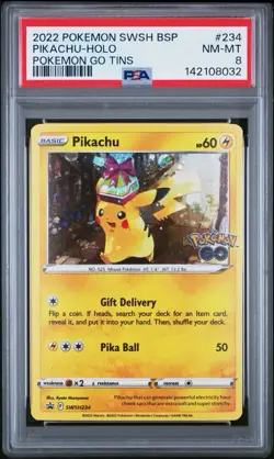 2022 POKEMON SWSH BLACK STAR PROMO | POKEMON GO TINSPIKACHU-HOLO 234 PSA 8 - Image 1