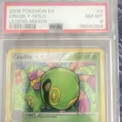 Cradily Holo Rare EX Legend Maker Pokemon 2006 Stage 2 PSA 8 #3/92 - Image 3