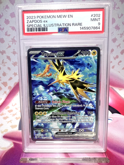 PSA 9 MINT Zapdos ex 202/165 Scarlet & Violet 151 Holo Pokemon Card - Image 1
