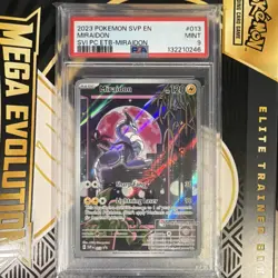 Pokemon Miraidon SVP Black Star Promo Holo Full Art PSA 9 Card #013 2023 - Image 1