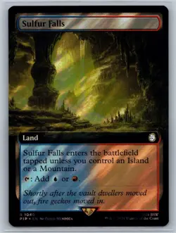 MTG Fallout Extended Art Surge Foil #1040 Sulfur Falls Rare Land - Image 1