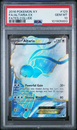 Altaria EX (Full Art) 123/124 Fates Collide Holo Pokemon 2016 PSA 10 - Image 1