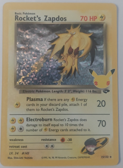 Rocket's Zapdos 15/132 Pokemon Celebrations Classic Collection NM - Image 1