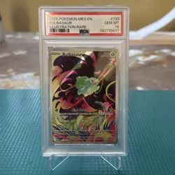 2025 POKEMON MEG EN-MEGA EVOLUTION ILLUSTRATION RARE #133 BULBASAUR PSA 10 - Image 1