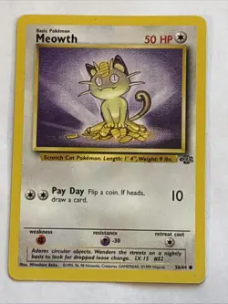 Meowth 56/64 Jungle Regular Pokemon TCG Lightly Played/ Near Mint - Image 1
