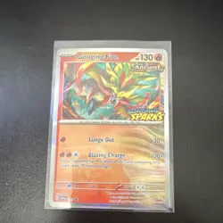 Pokemon Gouging Fire Promo Halo Stamped SVP 37 Scarlet & Violet Surging Sparks - Image 1