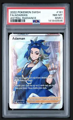 Pokemon Adaman Astral Radiance Ultra Rare Full Art #181 PSA 8 MISCUT!! - Image 1