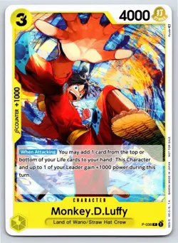 One Piece - P-036 - Monkey.D.Luffy - P - Promo US Seller - Image 1