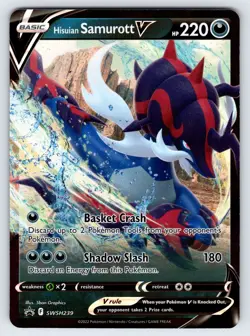 Hisuian Samurott V SWSH239 Sword & Shield Black Star Promo Pokemon Card TCG - Nm - Image 1