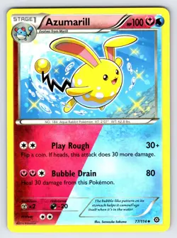 Azumarill 77/114 2016 XY Steam Siege Pokemon Card TCG Nintendo Non Holo - VLP - Image 1