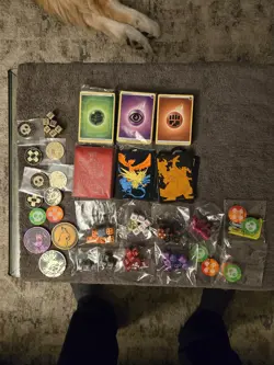 Pokemon Card Sleeves + Coins + ETB STUFF + sealed Energy Bundles + Dice etc - Image 1