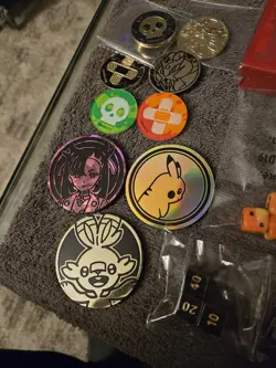 Pokemon Card Sleeves + Coins + ETB STUFF + sealed Energy Bundles + Dice etc - Image 3