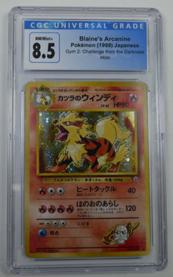 Pokemon 1999 Blaine’s Arcanine Gym 2 Challenge From The Darkness Holo CGC 8.5 - Image 1